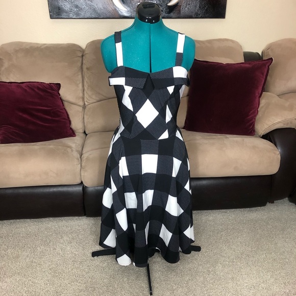 Unique Vintage Dresses & Skirts - Unique Vintage Checkered Dress